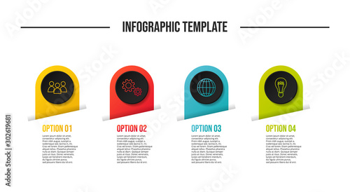 Design of a company timeline with business icons - infographic template. Vector