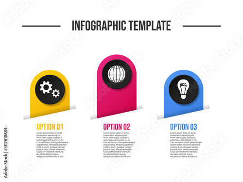 Design of colorful company infographic with icons. Vector