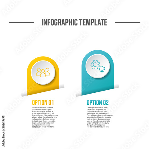 Round infographic template - business timeline. Vector