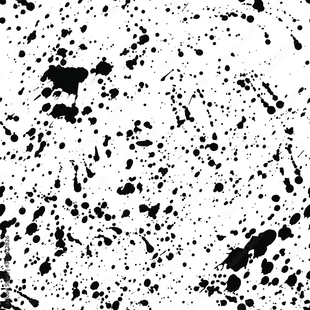 Ink splash seamless pattern. Black and white spray texture Ink splash seamless pattern. Black and white spray texture