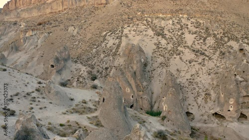 Rock-Cut Churches in The Beginning of Time on Soganli Valley from SKY. Kayseri, Turkiye