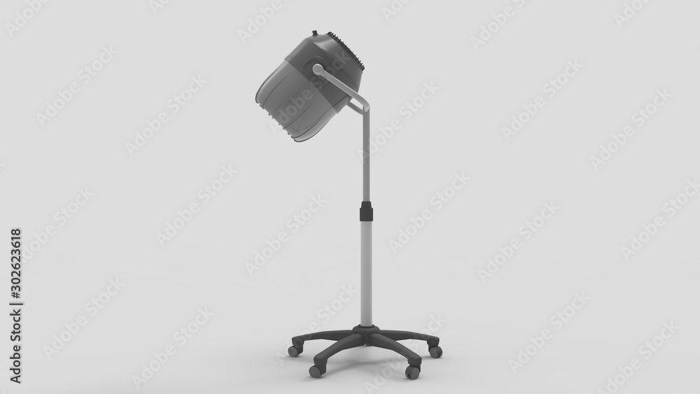 3d rendering of a salon hair dryer device isolated in studio background 3d rendering of a salon hair dryer device isolated in studio background