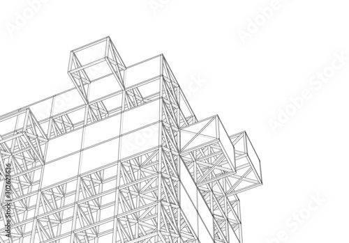 cube frame abstract architecture 3d