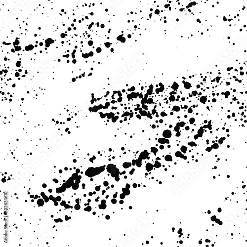 Ink splash seamless pattern. Black and white spray texture 