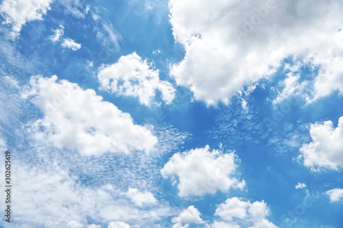 Cloudy in the blue sky background   cloudscape picture.