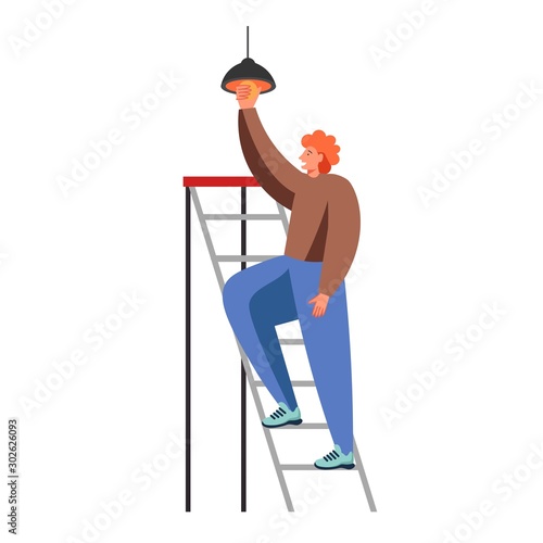 Professional electrical services vector flat isolated illustration