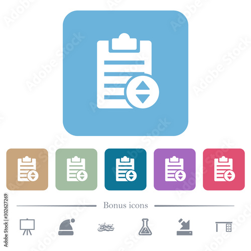 Adjust note priority flat icons on color rounded square backgrounds