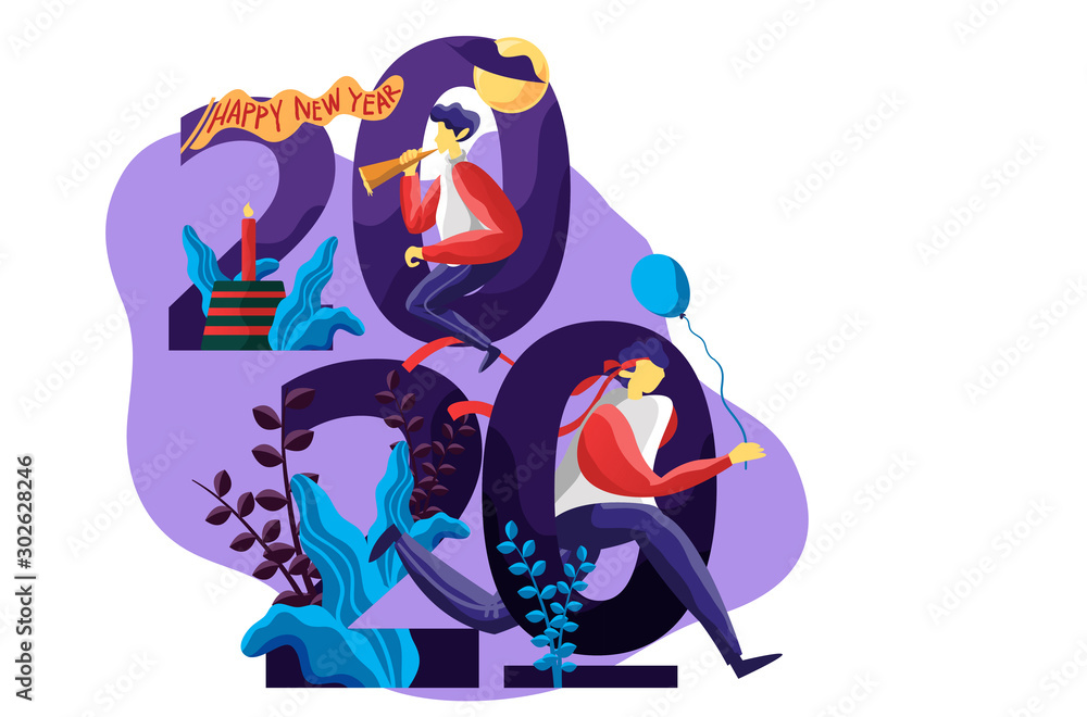 new year vibe flat illustration