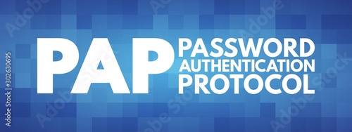 PAP - Password Authentication Protocol acronym, technology concept background