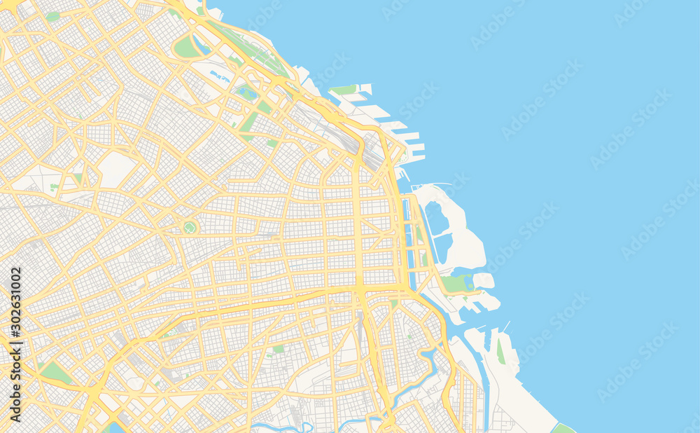 Printable street map of Buenos Aires, Argentina