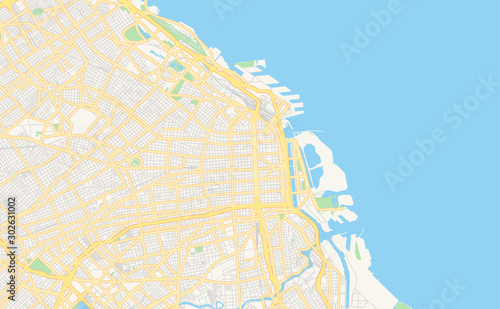 Printable street map of Buenos Aires, Argentina
