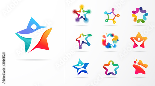 Star, fitness, sport, excellence, learning and design icons and logos. Vector design