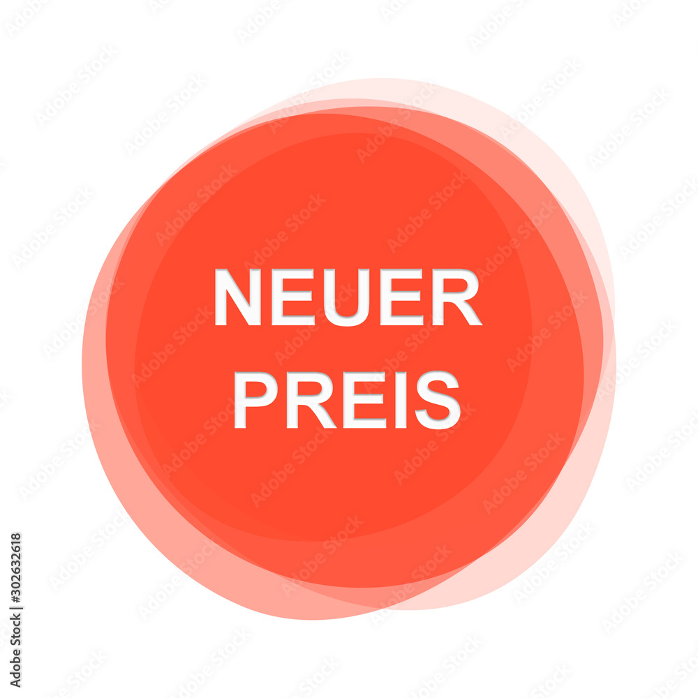 Weißer Text auf rotem Button: Neuer Preis Weißer Text auf rotem Button: Neuer Preis