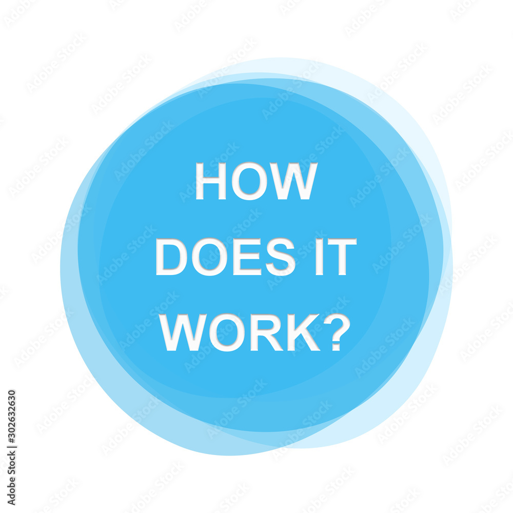 Weißer Text auf hellblauem Button: Wie funktioniert das? How does it work? Weißer Text auf hellblauem Button: Wie funktioniert das? How does it work?