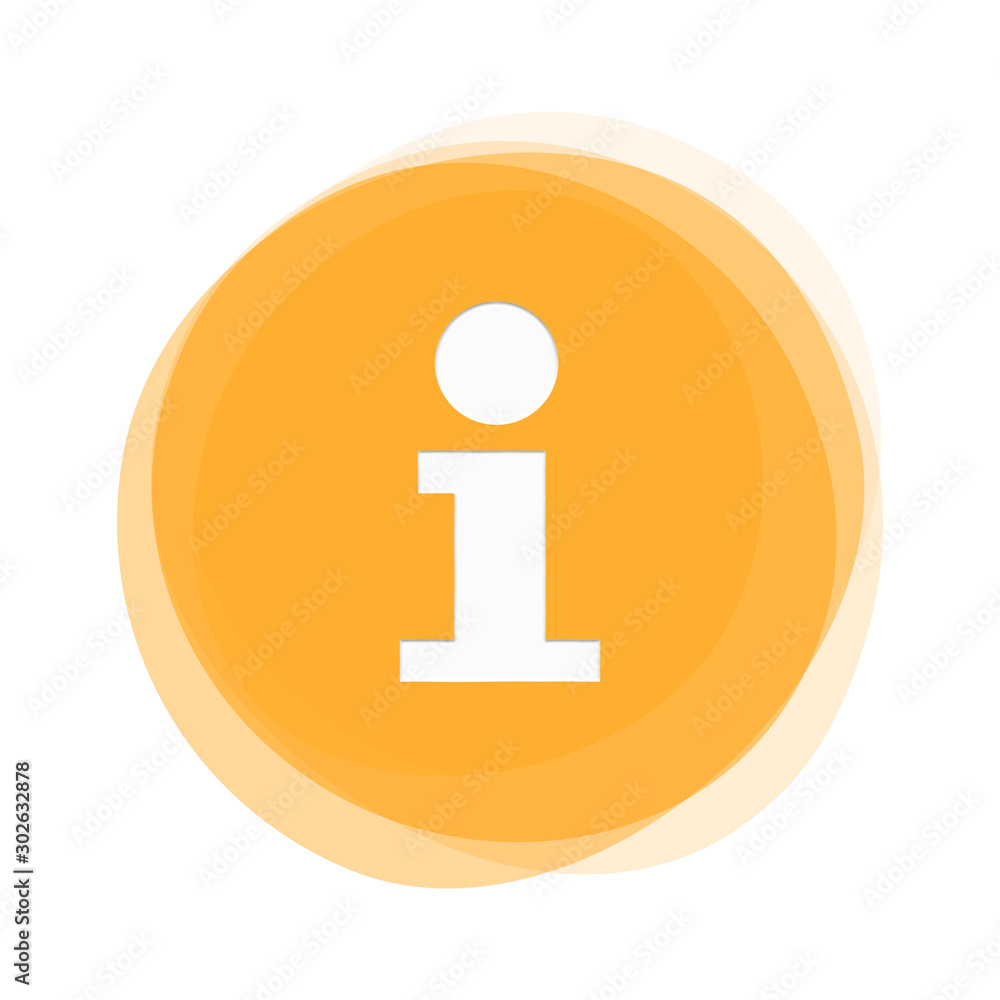 Weißes Icon auf orangem Button: Info Symbol Weißes Icon auf orangem Button: Info Symbol
