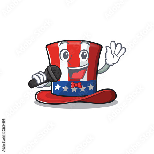 Uncle sam hat with the singing cartoon