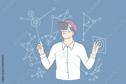 VR, AI, Business, New technology concept.