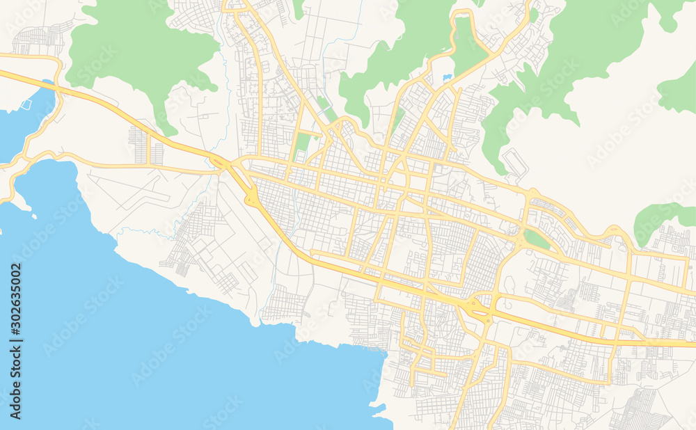 Printable street map of Maracay, Venezuela