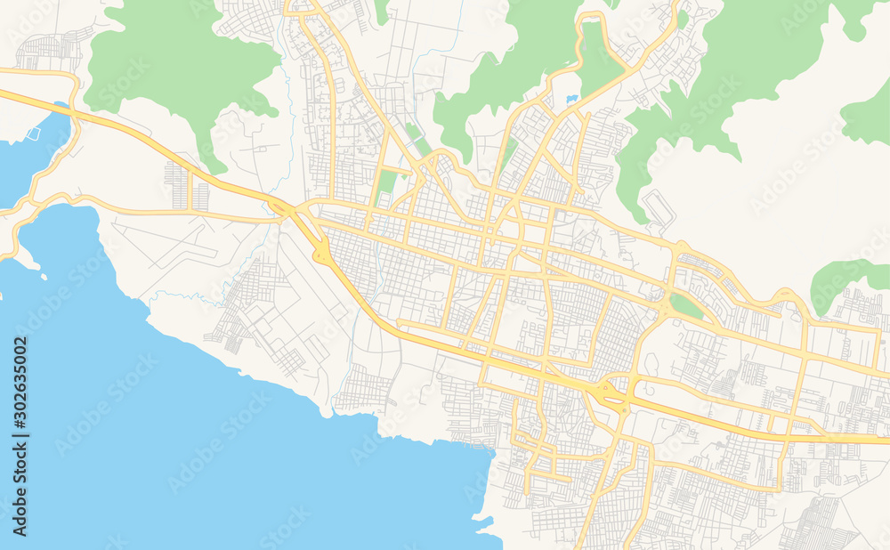 Obraz premium Printable street map of Maracay, Venezuela