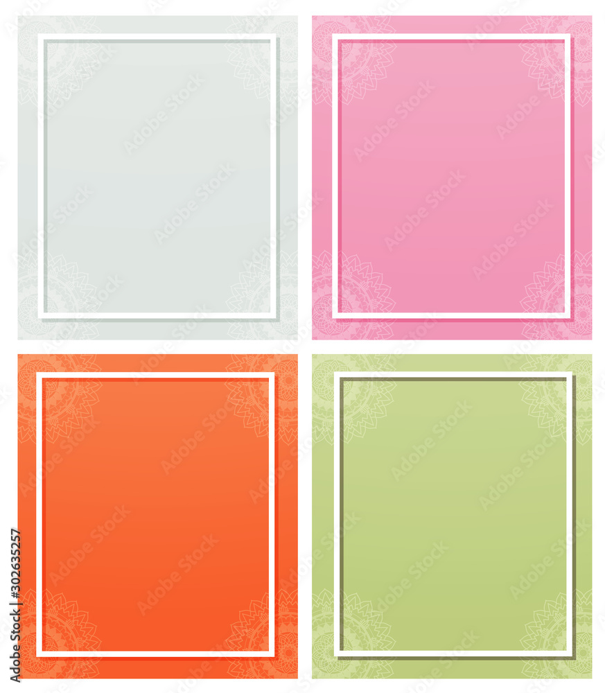 Fototapeta premium Four backgrounds with mandala patterns