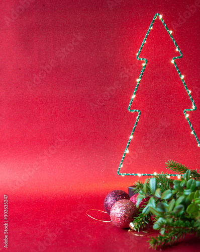 Shiny christmas tree square for social media