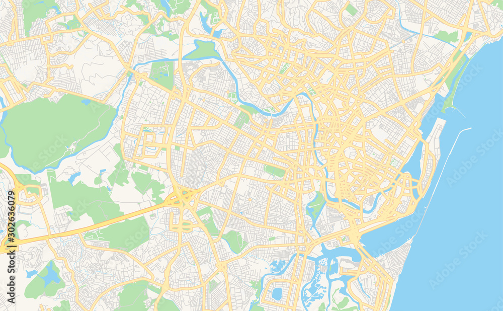 Printable street map of Recife, Brazil
