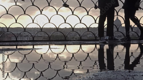 roma italia, belvedere del pincio, controluce