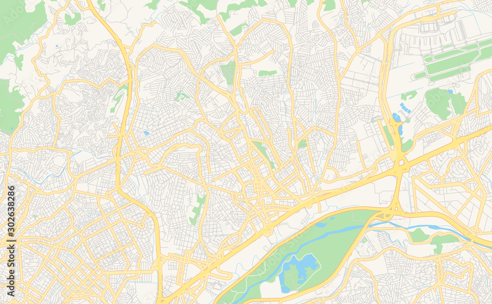Printable street map of Guarulhos, Brazil
