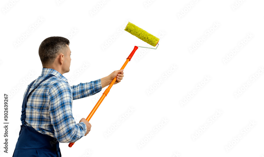 worker - painter on white background worker - painter on white background