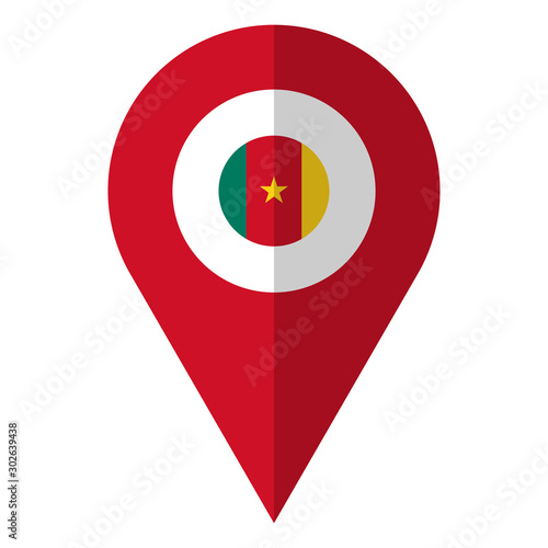 Cameroon flag navigation pin vector Free Download Cameroon flag navigation pin vector - GFXLoad