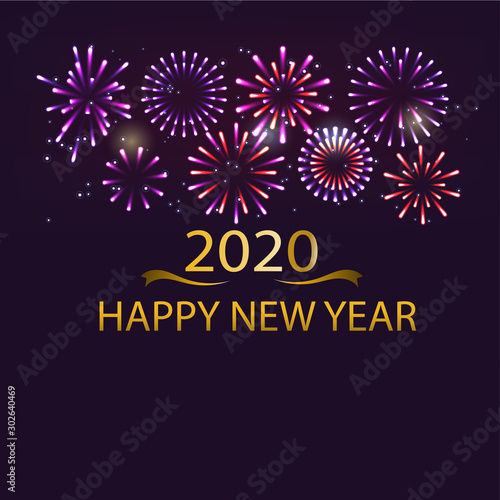 Fireworks in New Year day Festival and festive object for advertising banner  poster  layout.