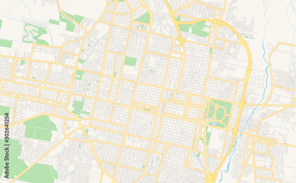 Printable street map of San Miguel de Tucuman, Argentina