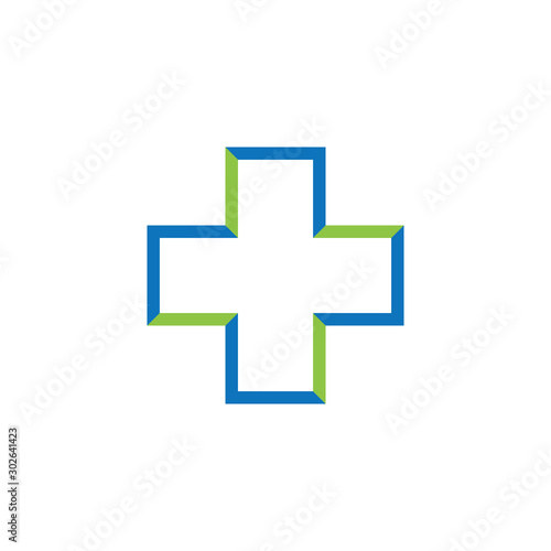 Medical cross healthy logo template vector