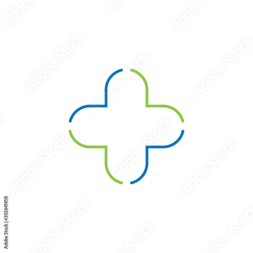 Medical cross healthy logo template vector