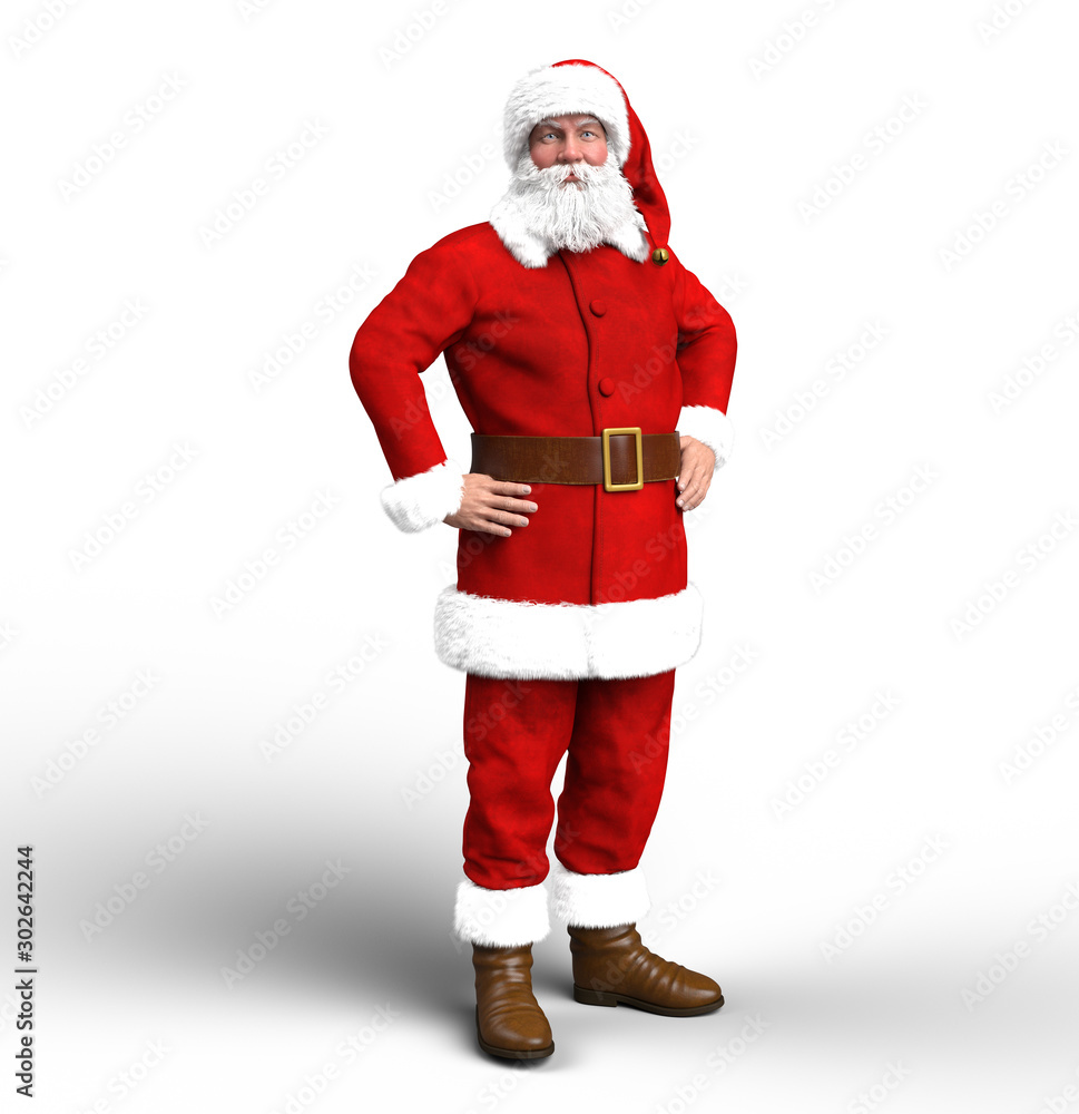 Santa Claus in traditional costume isolated on white Santa Claus in traditional costume isolated on white