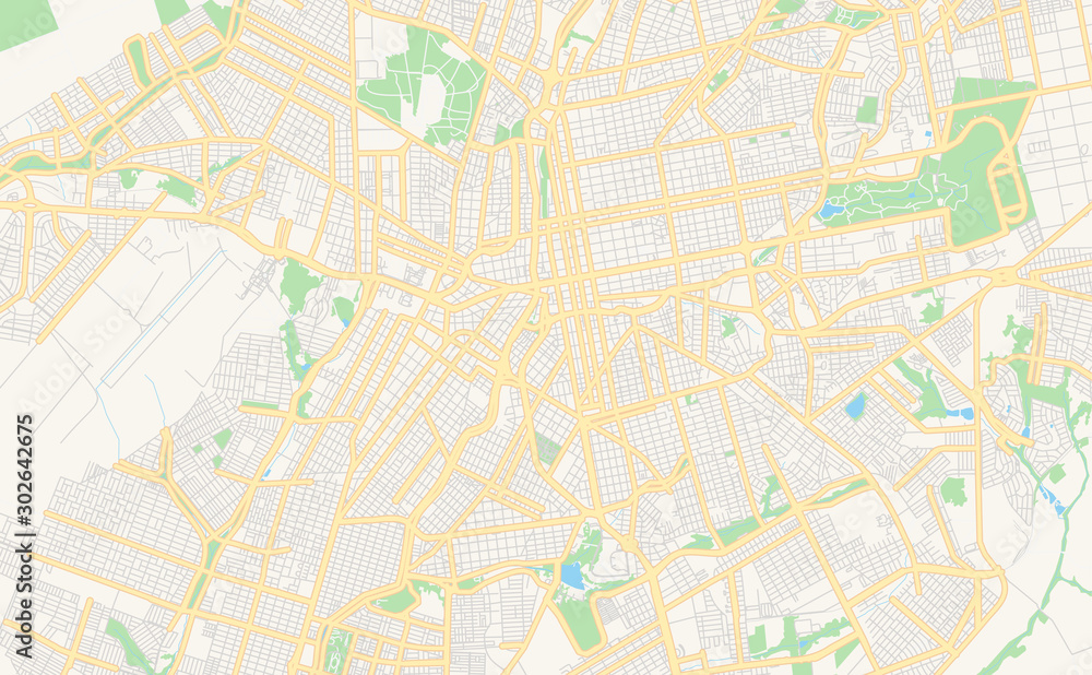 Printable street map of Campo Grande, Brazil