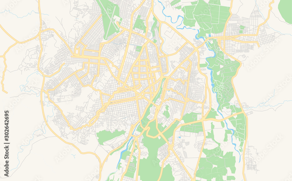 Printable street map of Cucuta, Colombia