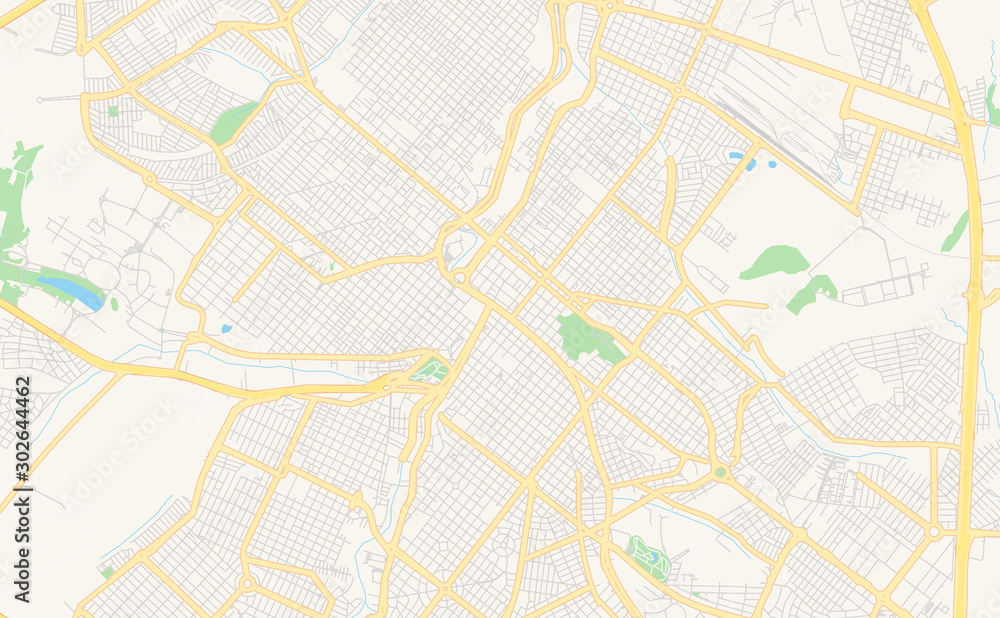 Printable street map of Ribeirao Preto, Brazil