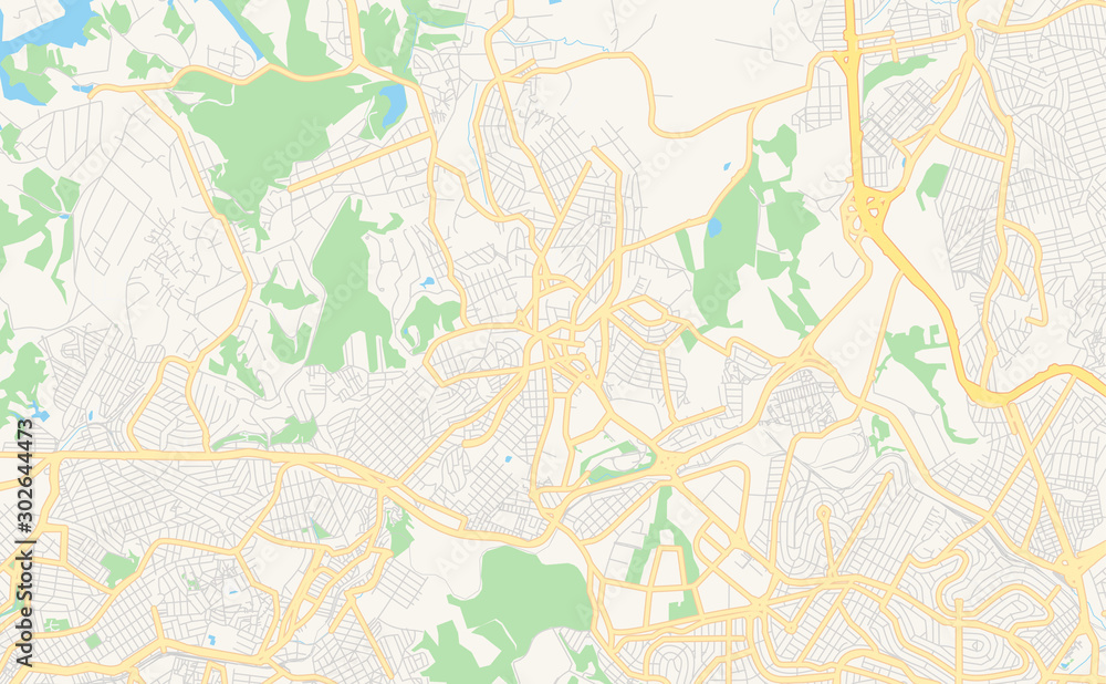 Printable street map of Contagem, Brazil