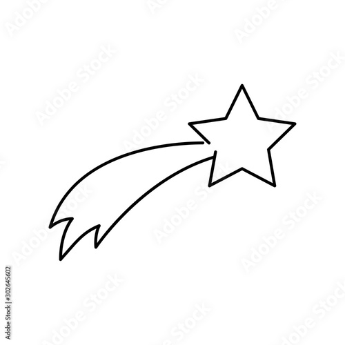Símbolo estrella de belén con icono lineal en color negro