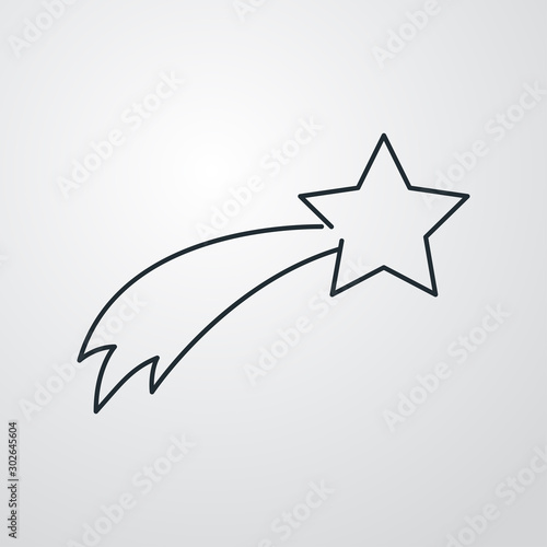Símbolo estrella de belén con icono lineal en fondo gris