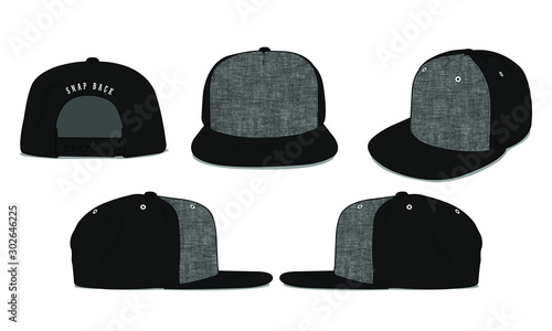 Set of vector template cap mockup	