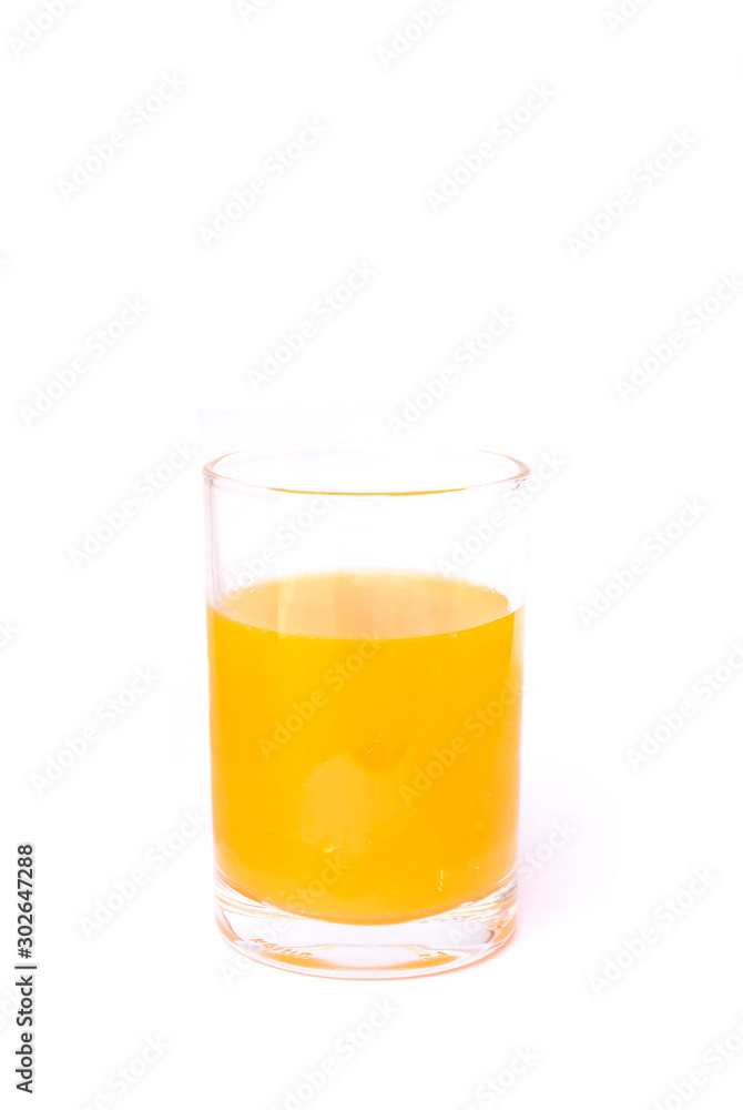100% of fresh Orange juice in glass 100% of fresh Orange juice in glass