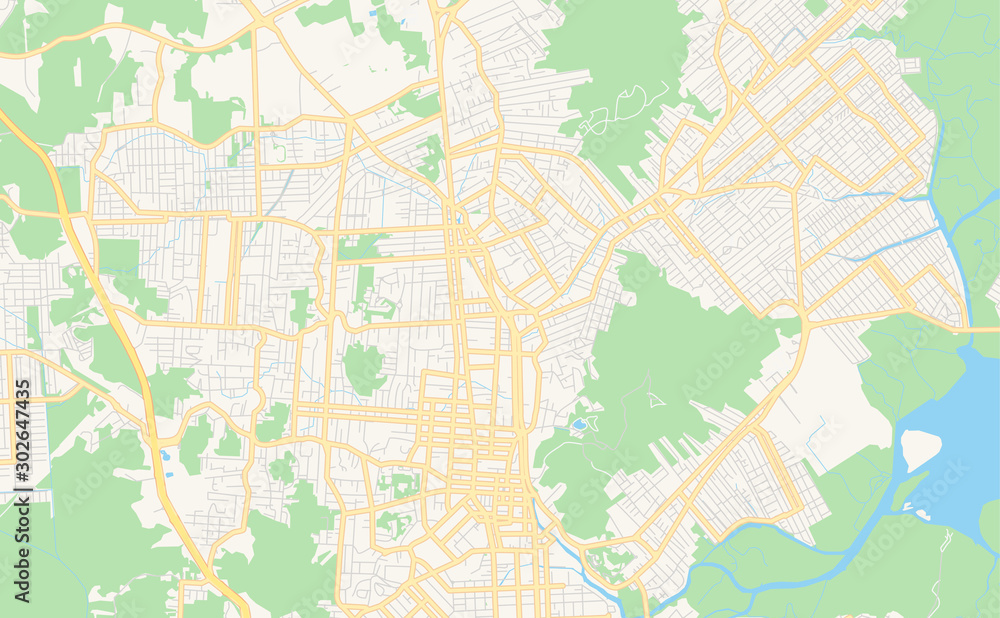 Printable street map of Joinville, Brazil