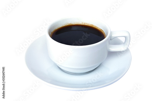 White cup with black coffee or Americano