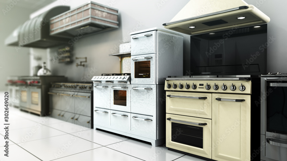 Fototapeta premium kitchen appliances in supermarcket 3d render image