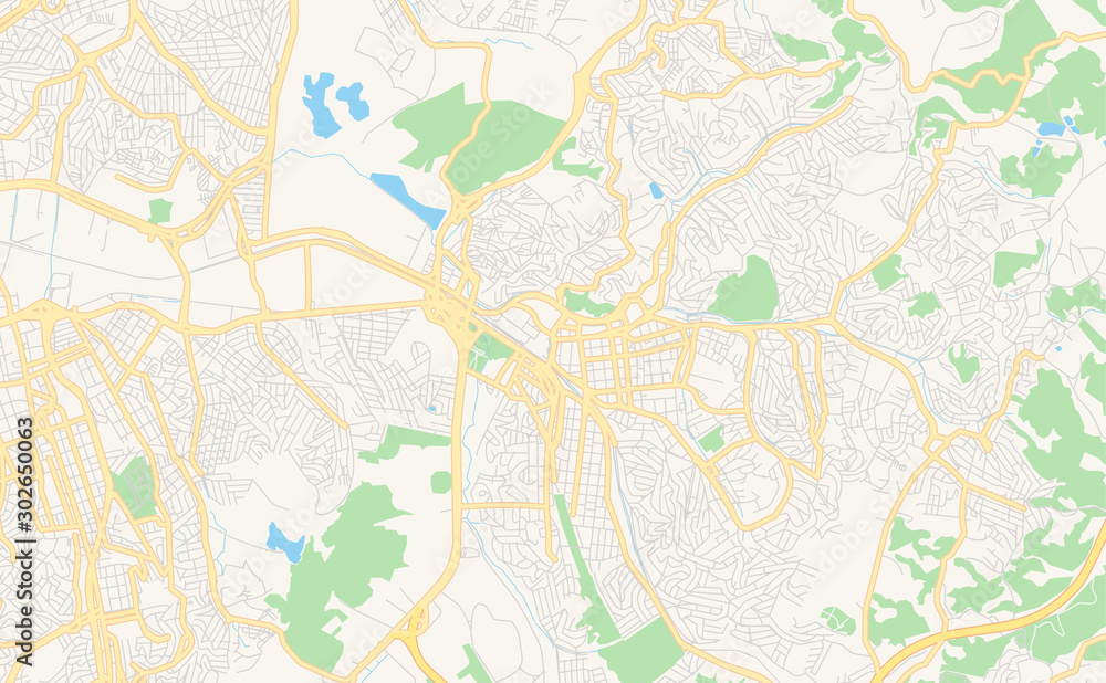 Printable street map of Maua, Brazil