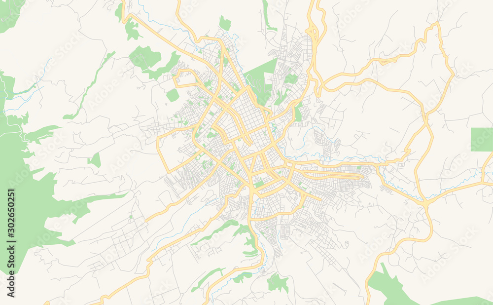 Printable street map of Pasto, Colombia