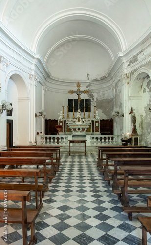 Portofino Ligurie Italy. San giorgio church. interior