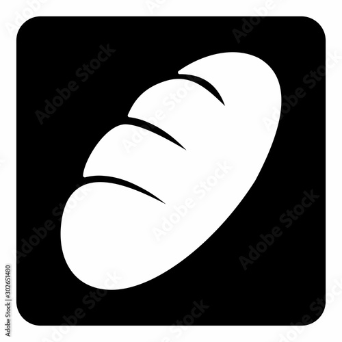 A black and white Bread icon illustration